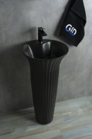 Раковина Gid Nb132bg 81114 накладная под черная графит 41x41x84