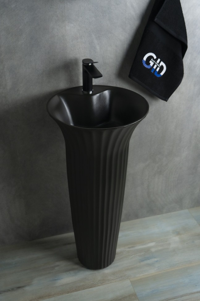 Раковина Gid Nb132bg 81114 накладная под черная графит 41x41x84