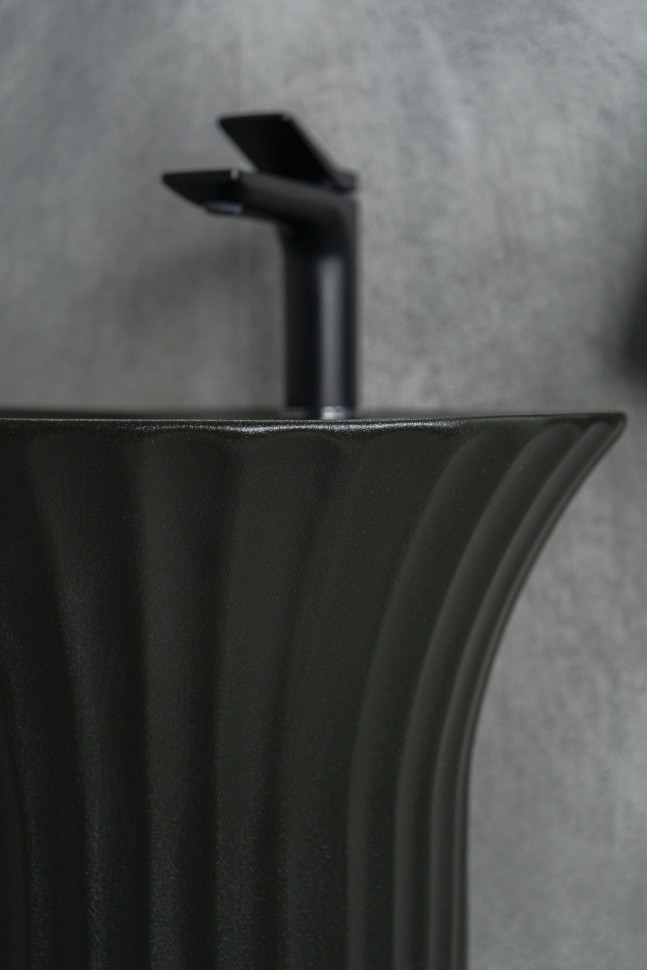 Раковина Gid Nb132bg 81114 накладная под черная графит 41x41x84