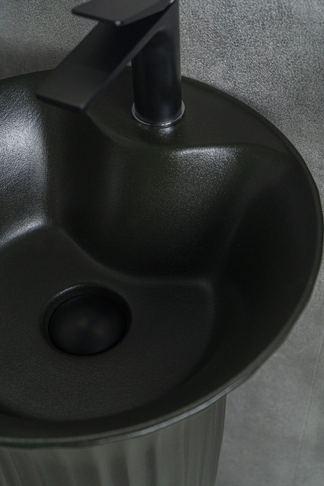 Раковина Gid Nb132bg 81114 накладная под черная графит 41x41x84