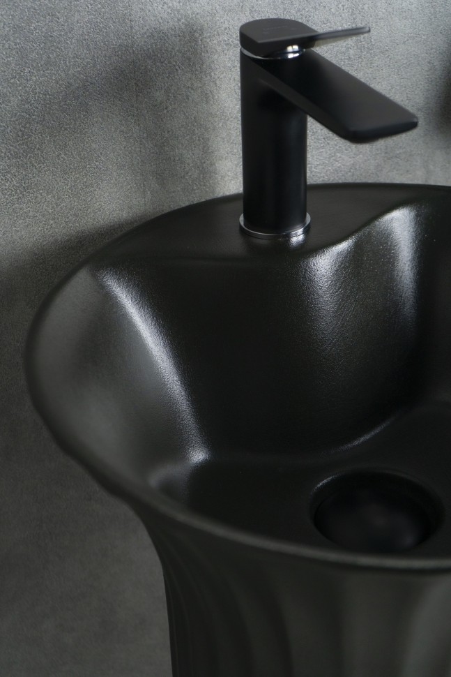 Раковина Gid Nb132bg 81114 накладная под черная графит 41x41x84