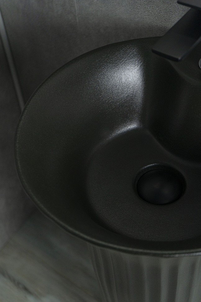 Раковина Gid Nb132bg 81114 накладная под черная графит 41x41x84