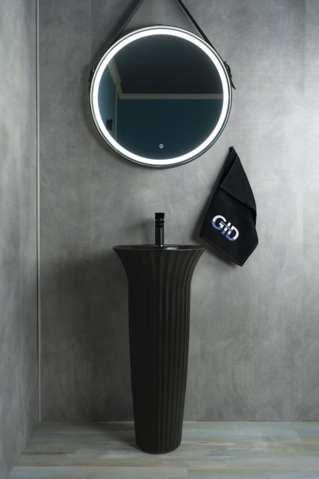 Раковина Gid Nb132bg 81114 накладная под черная графит 41x41x84