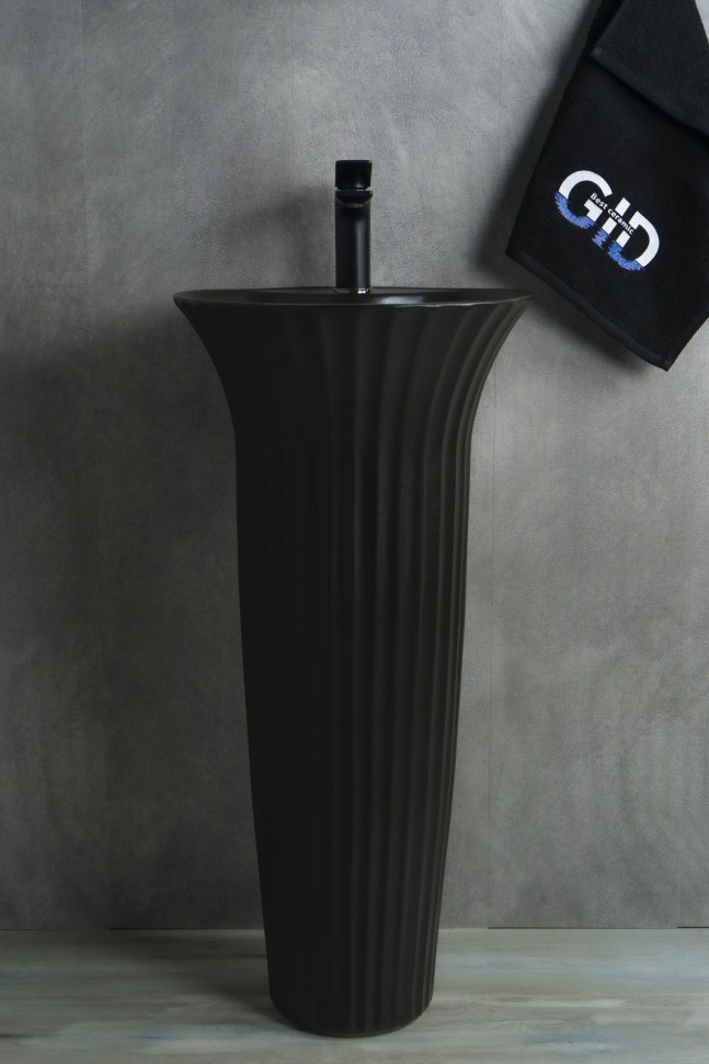 Раковина Gid Nb132bg 81114 накладная под черная графит 41x41x84