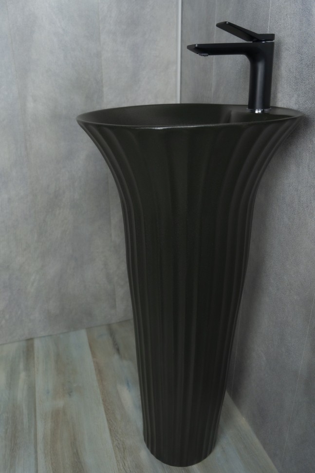 Раковина Gid Nb132bg 81114 накладная под черная графит 41x41x84