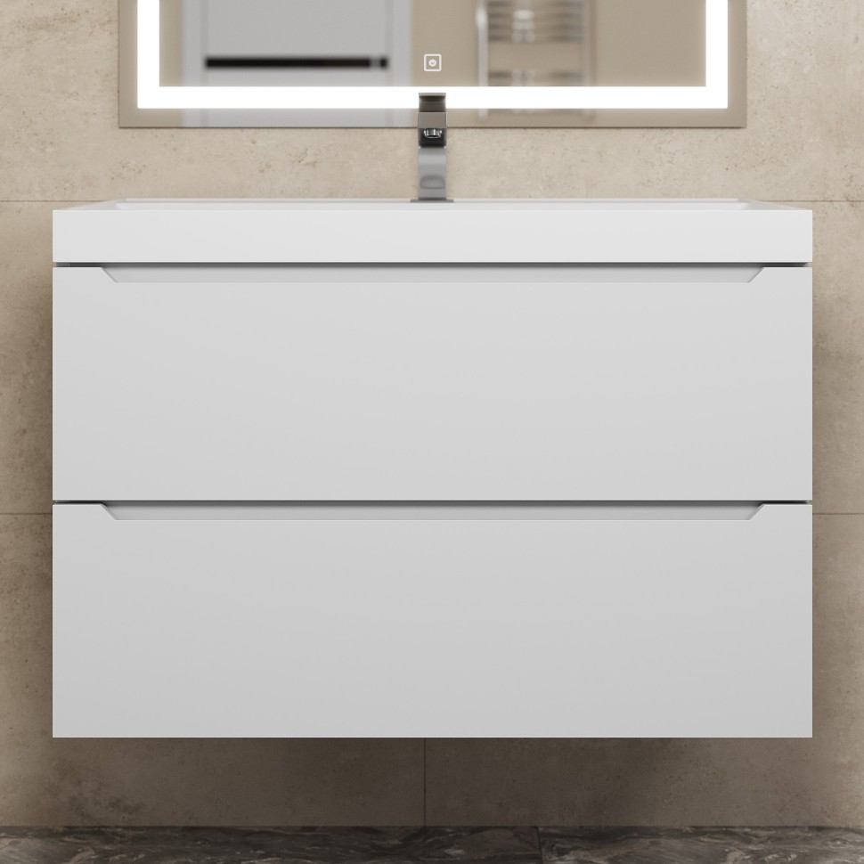 Тумба под раковину для ванной Uperwood Tanos 80 см, подвесная, белая матовая