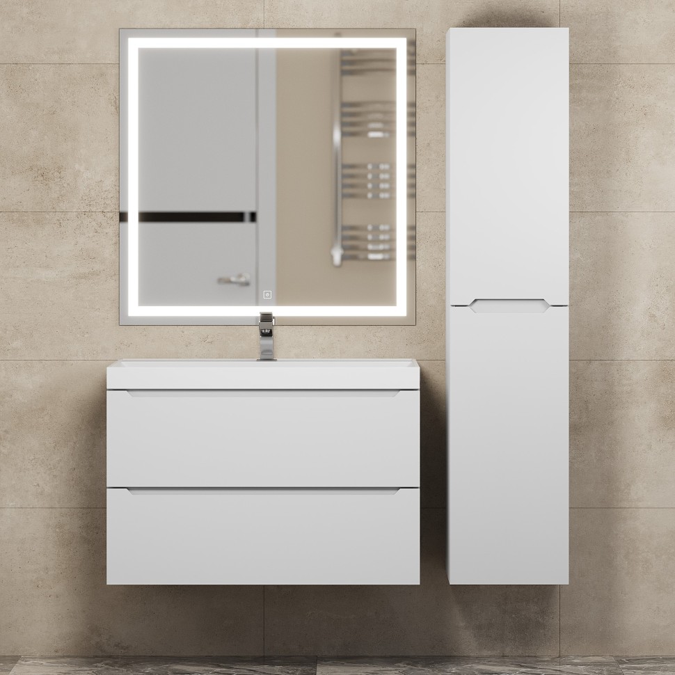 Тумба под раковину для ванной Uperwood Tanos 80 см, подвесная, белая матовая