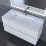 Раковина для ванной полувстраиваемая Uperwood Next Premium 100 см, прямоугольная, белая