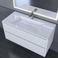 Раковина для ванной полувстраиваемая Uperwood Next Premium 100 см, прямоугольная, белая