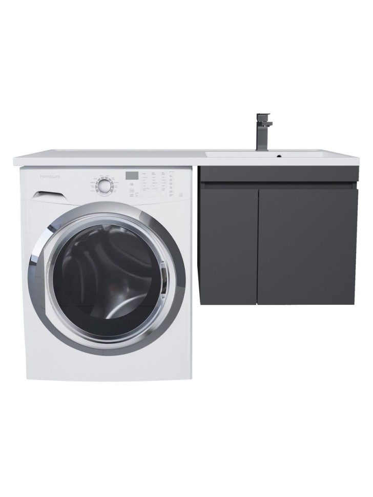 Тумба под стиральную машину подвесная Uperwood Magenta 55х50х55 см, черная, с дверцами