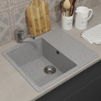 Кухонная мойка из искусственного камня Uperwood ECON UPD-201-003, прямоугольная, серая матовая