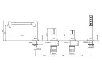 Смеситель на борт ванны BelBagno UNO UNO-BVD4-CRM