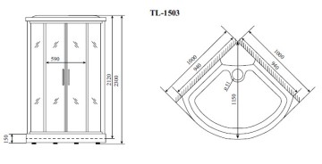 Timo Lux TL-1503 душевая кабина 102*102*230, турецкая баня хамам