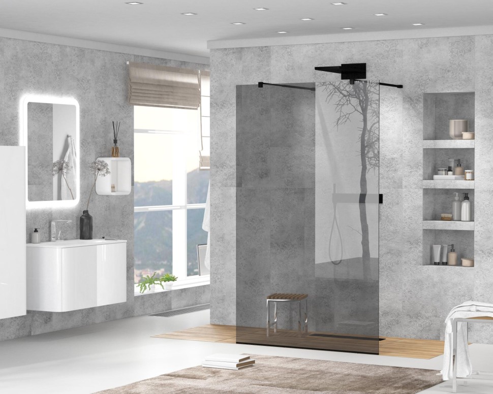 Душевая перегородка CEZARES LIBERTA-L-2-100-GR-NERO