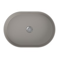 Раковина BERGES Ego SL накладная овал, 55x38 см, матовый серый, без отверстия под смеситель