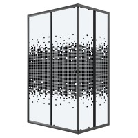 Душевое ограждение Niagara Eco NG-1012-14QBLACK (120х80х190) прямоугольник,раздвижное,черный,стекло мозаика,1 место