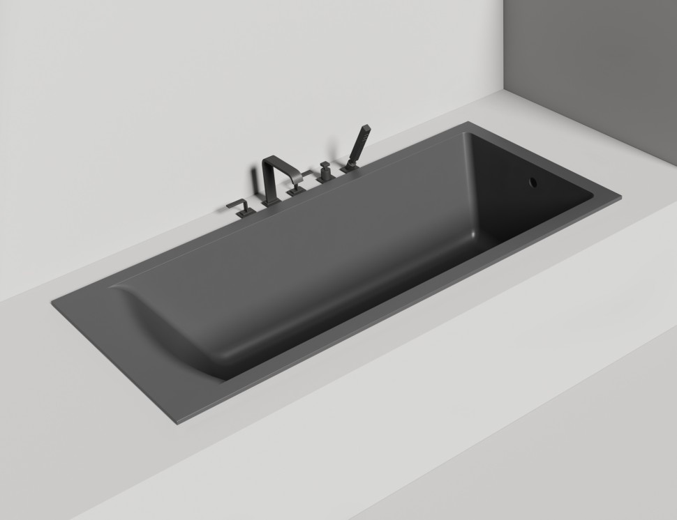 Ванна встраиваемая CASCATA 180x80  покраска по RAL полностью S-Sense Матовое