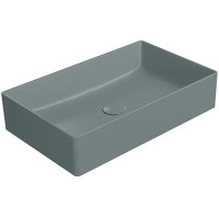 Раковина накладная прямоугольная GSI KUBE X 945304 600 мм х 370 мм, без отверстия под смеситель, без перелива, цвет Agave Matte  