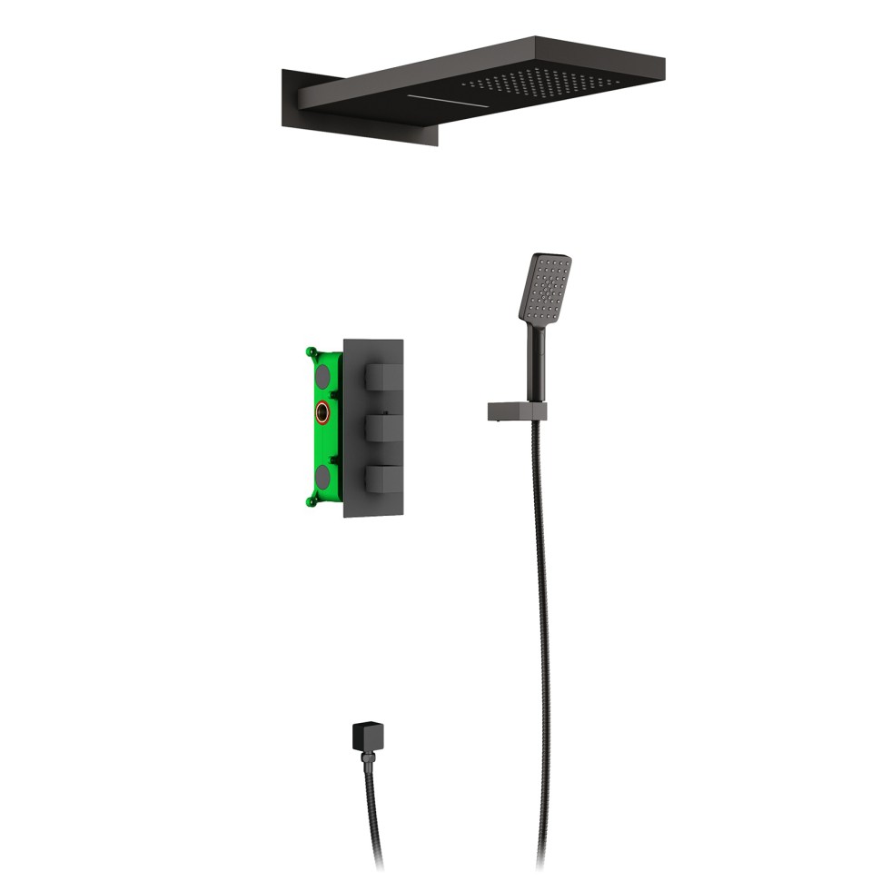 Душевая система встроенная с термостатом Timo Petruma SX-5039/03SM черный