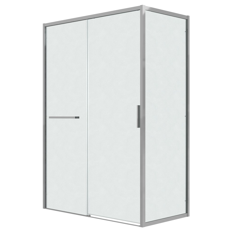 Душевое ограждение Grossman Style 100.K33.05.100.10.02-200.K33.05.90.10.02 (100х90х195) раздвижная(левая),хром,стекло шиншилла,2 места