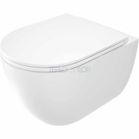 Унитаз, с крышкой, безободковый