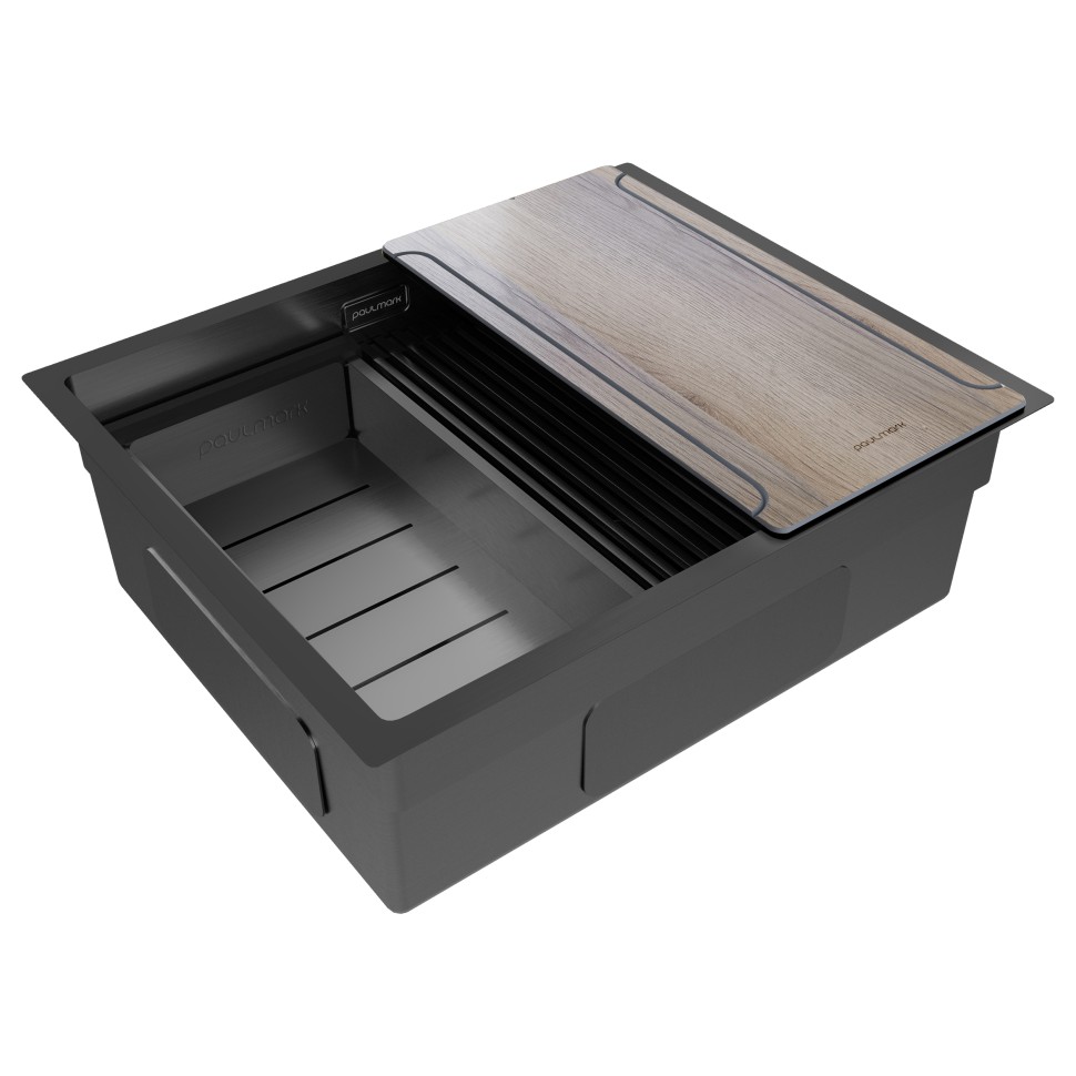 Мойка нерж. сталь NEXT-MULTI SINK 54 UNI, PM785445-GM, вороненая сталь,540х450мм, Paulmark