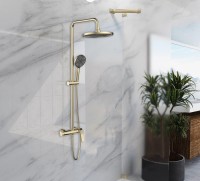 Душевая стойка Arco VSFS-4AR1BG с изливом, брашированное золото