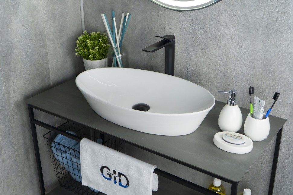 Раковина Gid N9397 51141 накладная белая 61x37x12