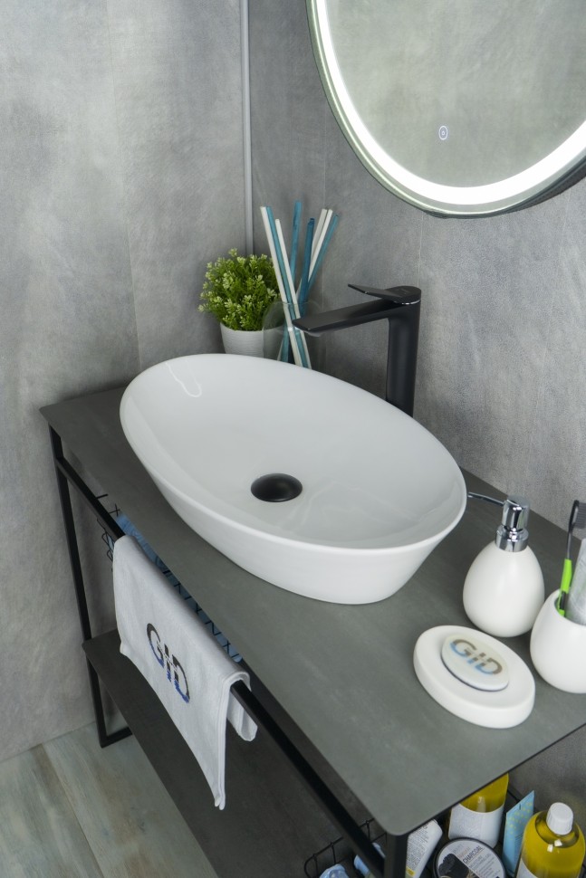 Раковина Gid N9397 51141 накладная белая 61x37x12