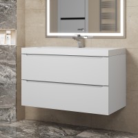 Тумба под раковину для ванной Uperwood Tanos 90 см, подвесная, белая матовая