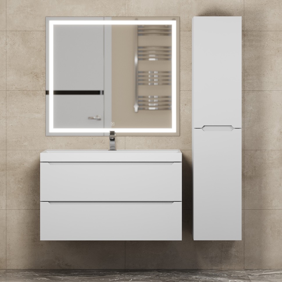 Тумба под раковину для ванной Uperwood Tanos 90 см, подвесная, белая матовая