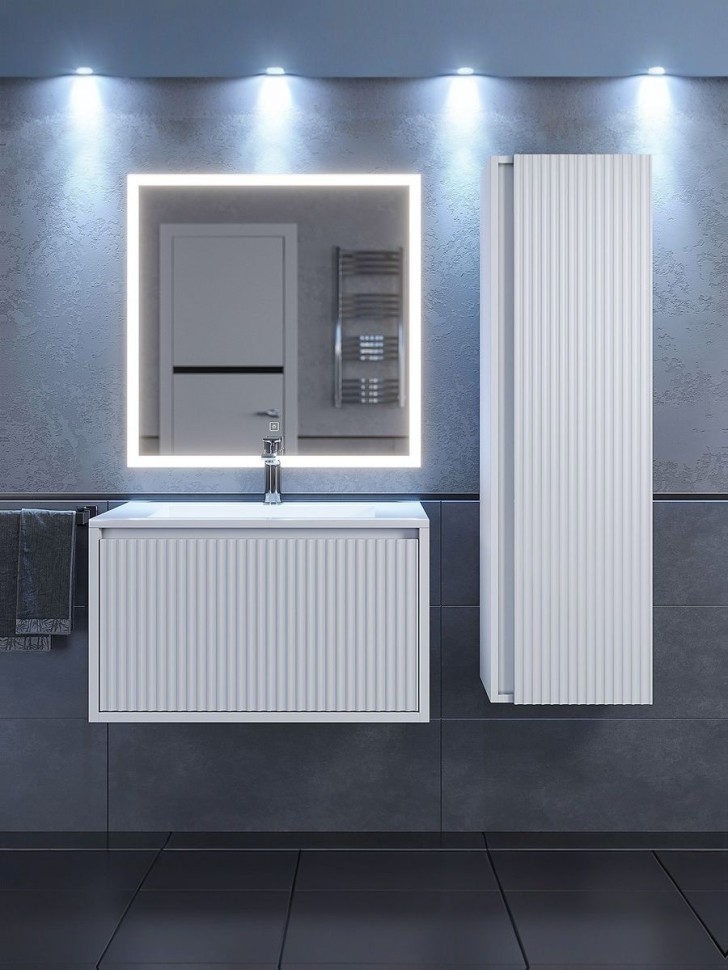 Шкаф-пенал для ванной Uperwood Next Premium, 35*28*120 см, подвесной, белый