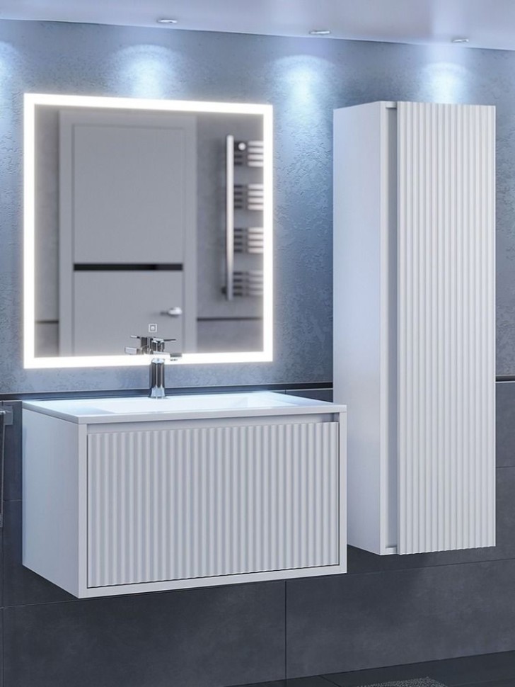 Шкаф-пенал для ванной Uperwood Next Premium, 35*28*120 см, подвесной, белый