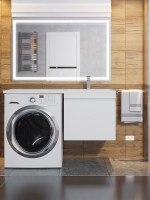 Тумба под стиральную машину подвесная Uperwood Magenta 55х50х55 см, белая, выдвижной ящик