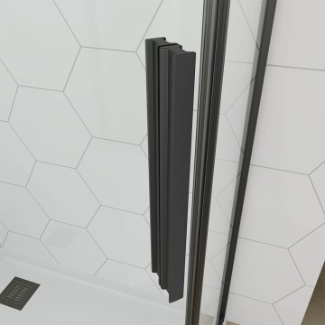 Душевой угол Veconi Ottimo P10 B, 800x800x1900, черный матовый, стекло тонированное матовое