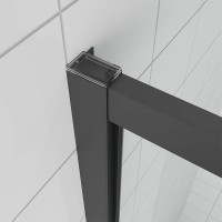 Душевой угол Veconi Ottimo P20SP B, 1100х700х1900 черный матовый, стекло матовое