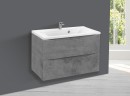 База под раковину Mia 750 подвесная, 2 выкатных ящика soft close, Beton