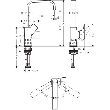 Смеситель для раковины Hansgrohe Metropol 32511700, белый матовый