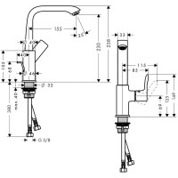 Смеситель для раковины Hansgrohe Metris 230, 31087000 хром