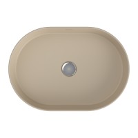 Раковина BERGES Ego SL накладная овал, 55x38 см, матовый жасмин, без отверстия под смеситель