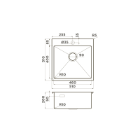 Кухонная мойка Omoikiri Akisame 51-GM нерж. сталь/вороненая сталь