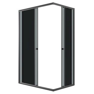 Душевое ограждение Niagara Eco NG-1012-14QT (120х80х190) прямоугольник,раздвижное,черный,стекло тонированное,1 место