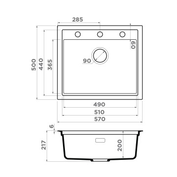 Кухонная мойка Omoikiri Sintesi 57-WH Artceramic/белый