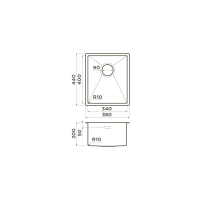 Кухонная мойка Omoikiri Taki 38-U/IF-IN нерж. сталь/нержавеющая сталь
