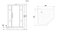 Душевая кабина Niagara Luxe NG-7799WBK (90x90х210) низкий поддон(15см),дверь распашная,стенки серебро,без крыши,4 места