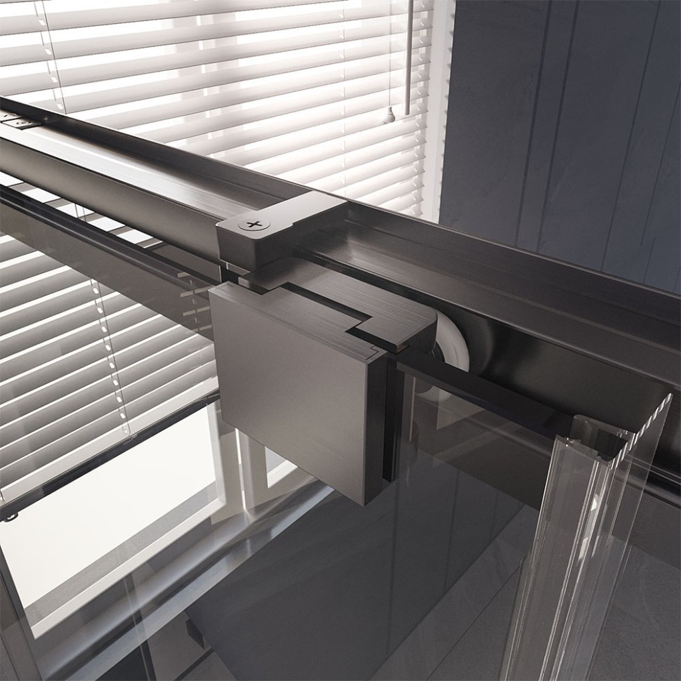 Душевой угол Veconi Premium Trento PTC-SP-30GR, 1300х900x2000, брашированный графит, стекло прозрачное