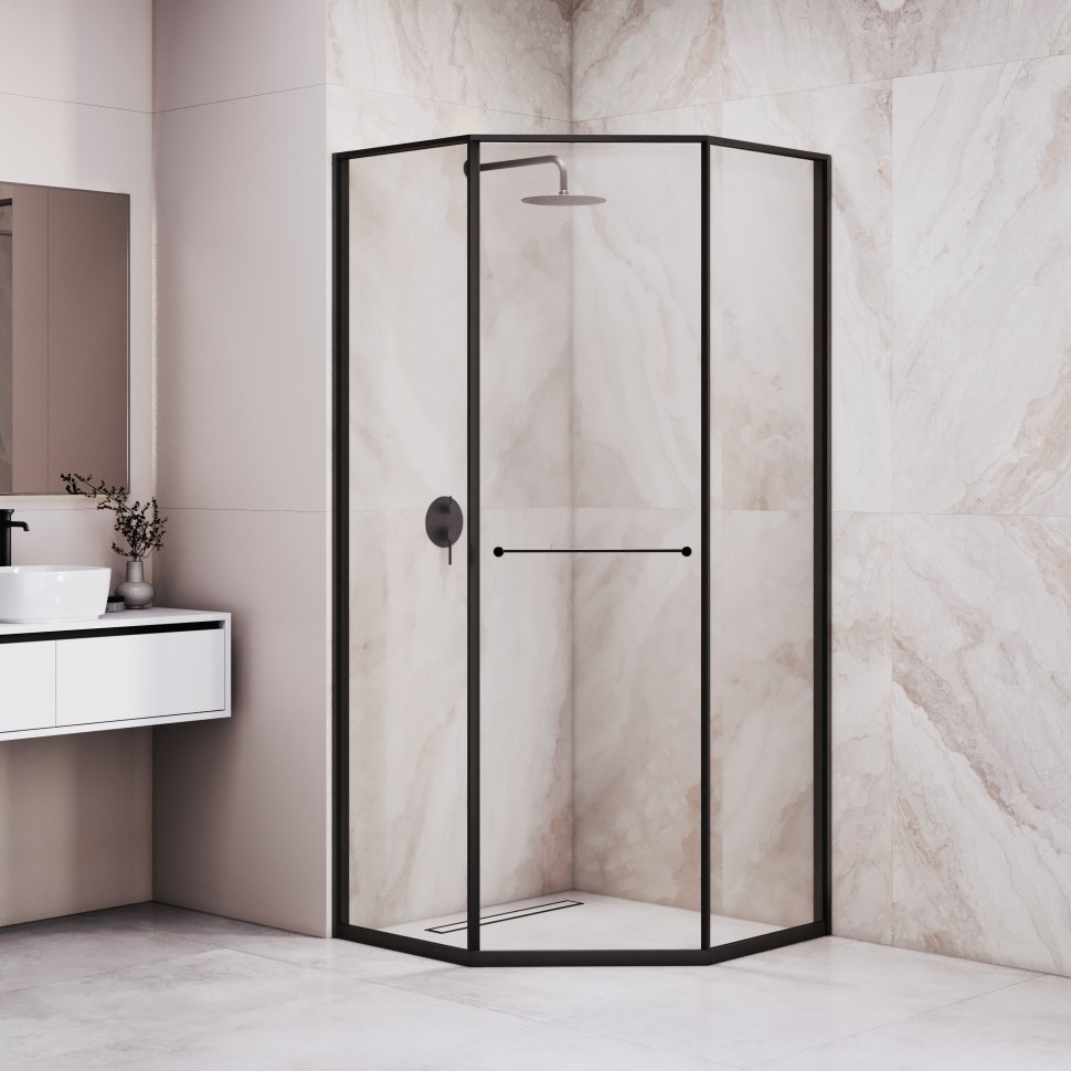 Душевой уголок RGW SV-82B "L" (Прозрачное, 1000x1000)