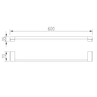 AQM7303CR Tivoli Держатель банного полотенца 600мм, хром