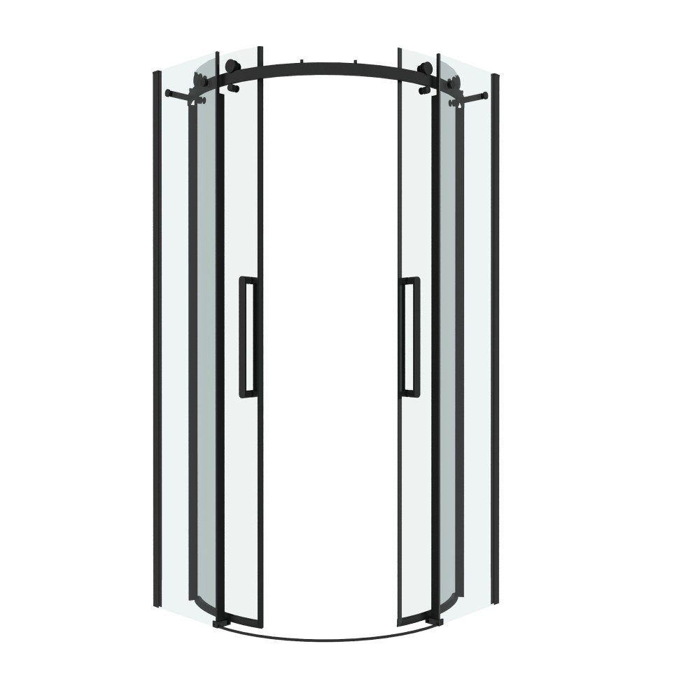 Душевое ограждение Grossman Classic 301.K33.04.9090.21.00 (90х90х195) четверть круга,раздвижная,черный матовый,стекло прозрачное, 1 место