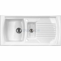 Керамическая мойка, 1.5-чаши с осушкой